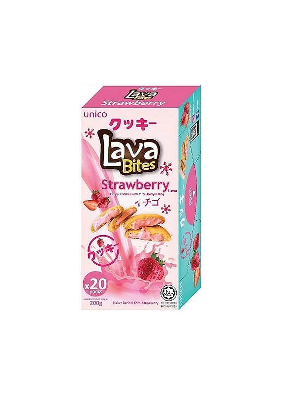 LAVA BITES BUTTER COOKIES STRAWBERRY 200gr